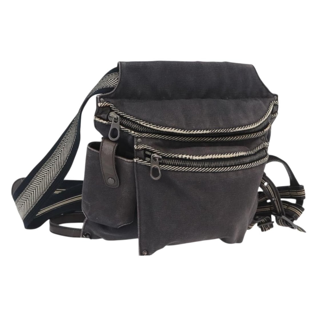 Navy Canvas Shoulder Bag Bottega Veneta 121604 Italy Made: Navy Canvas Shoulder Bag Bottega Veneta 121604 Italy Made This BOTTEGA VENETA shoulder bag features a navy canvas exterior with a square silhouette. Designed in Italy, it measures approximately 9.4 in