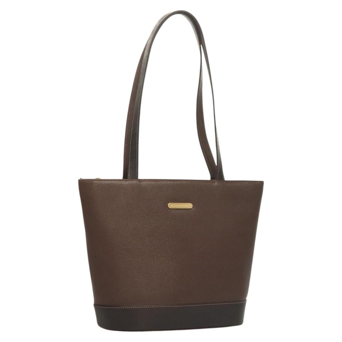 BURBERRY Brown Gold Leather Tote Bag Authenticated: BURBERRY Brown Gold Leather Tote Bag Authenticated This Burberry tote bag combines luxury with practicality, crafted from high-quality brown leather with contrasting gold accents. The spacious interio