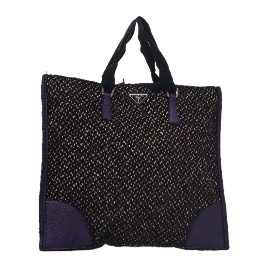 PRADA Purple Silver Wool Hand Bag Made in Italy Authentic: PRADA Purple Silver Wool Hand Bag Made in Italy Authentic This authentic PRADA hand bag combines luxurious wool with a striking purple and silver exterior. Crafted in Italy, it features a spacious des