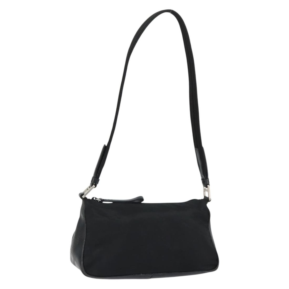 PRADA Black Silver Nylon Shoulder Bag Auth Italy 148396 (1 of 18)