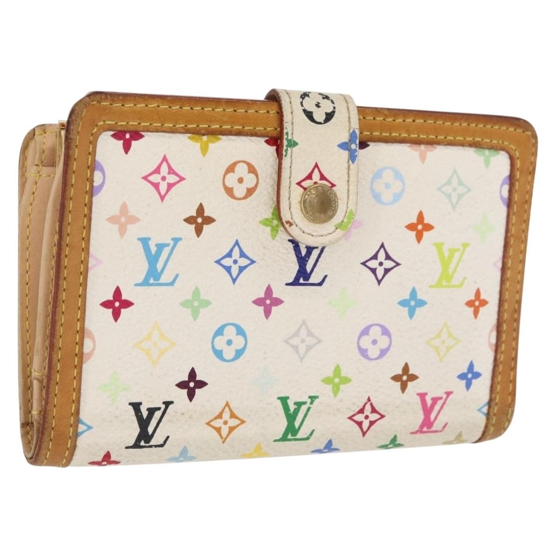 Louis Vuitton Monogram Multicolor Porte Monnaie Viennois White Wallet M92987: Louis Vuitton Monogram Multicolor Porte Monnaie Viennois White Wallet M92987 This is a Louis Vuitton Multicolor Porte Monnaie Viennois wallet in white, crafted from Monogram Multicolor Canvas. The wal