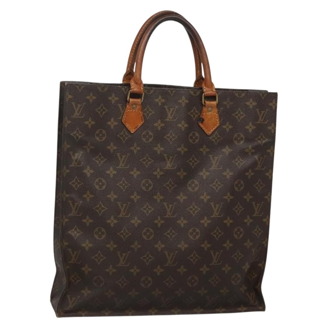 LOUIS VUITTON Monogram Sac Plat Hand Bag M51140 Authentic (1 of 18)