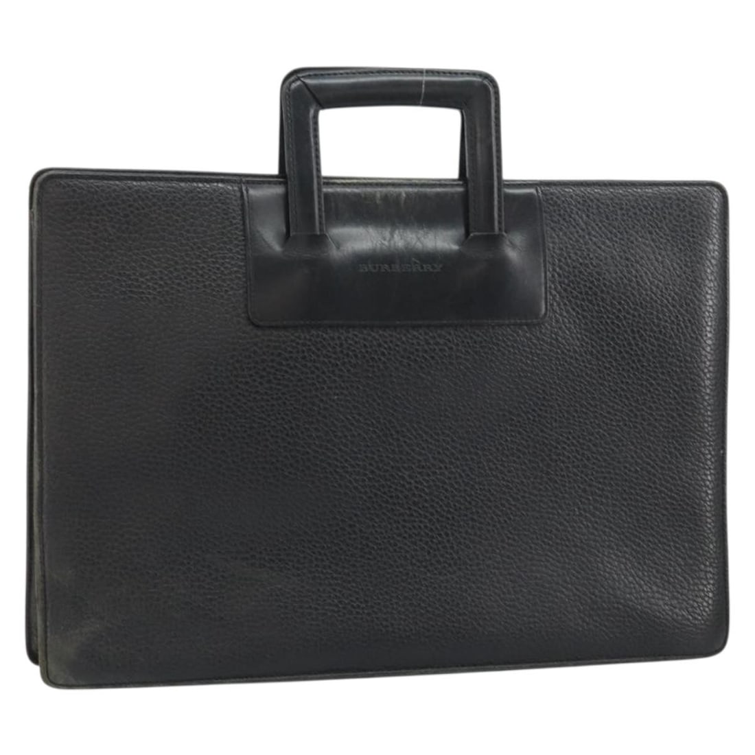 BURBERRY Black Leather Business Bag Authentic Japan: BURBERRY Black Leather Business Bag Authentic Japan This BURBERRY Business Bag is crafted from high-quality leather in a classic black finish, making it a sophisticated accessory for professional sett