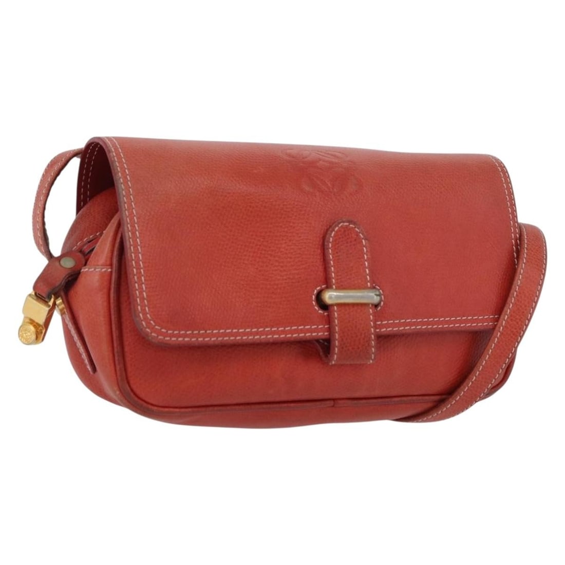 Loewe Red and Gold Leather Shoulder Bag Spain: Loewe Red and Gold Leather Shoulder Bag Spain This LOEWE shoulder bag is crafted from red and gold leather and features a structured silhouette. The bag includes an adjustable shoulder strap and is ma