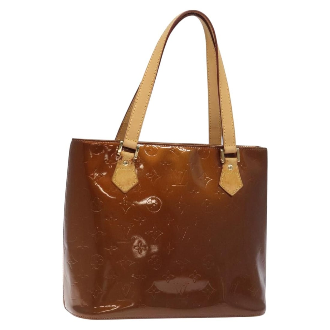 Louis Vuitton Monogram Vernis Houston Hand Bag Bronze M91122 Spain: Louis Vuitton Monogram Vernis Houston Hand Bag Bronze M91122 Spain This LOUIS VUITTON Monogram Vernis Houston Hand Bag is a stylish and elegant accessory crafted from durable patent leather. The exter