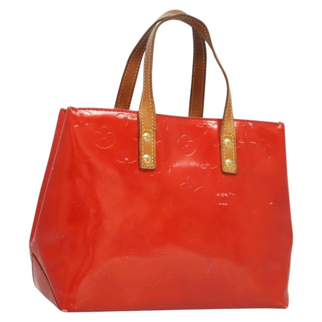 Louis Vuitton Monogram Vernis Reade PM Hand Bag Red Patent Leather M91088 (1 of 18)