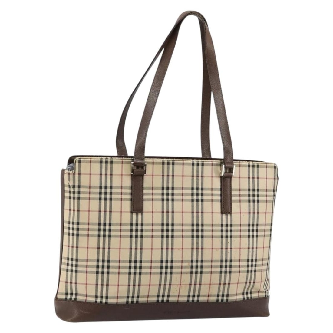 BURBERRY Nova Check Beige Silver Canvas Tote Bag Auth: BURBERRY Nova Check Beige Silver Canvas Tote Bag Auth This authentic BURBERRY Nova Check Tote Bag combines elegance with practicality. Crafted from durable canvas, it features a stylish beige and silv