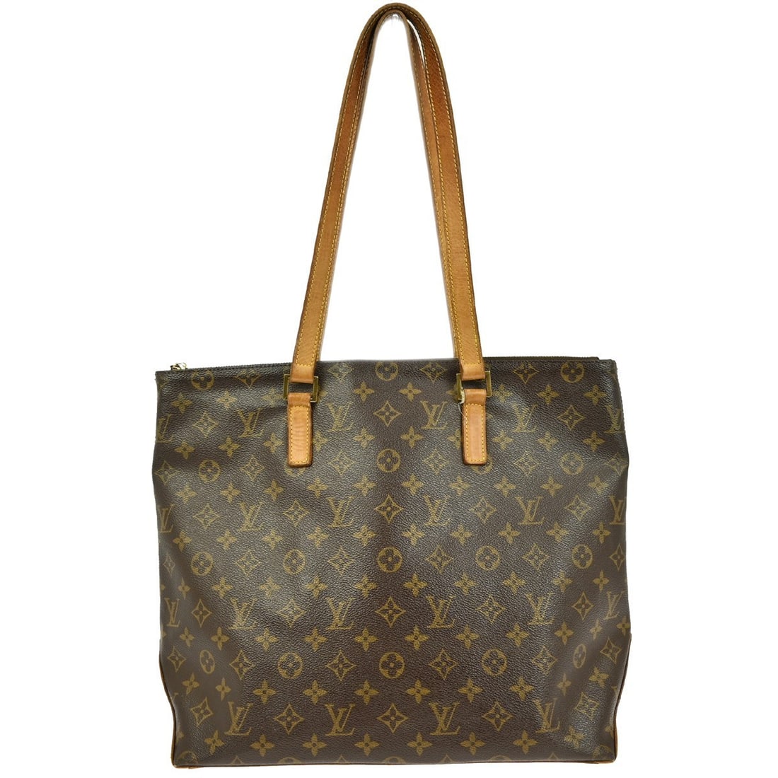 Louis Vuitton Cabas Mezzo Monogram Canvas Large Tote Bag M51151: Louis Vuitton Cabas Mezzo Monogram Canvas Large Tote Bag M51151 The Louis Vuitton Cabas Mezzo tote bag showcases the iconic monogram canvas leather exterior with brown leather double handles and a zip