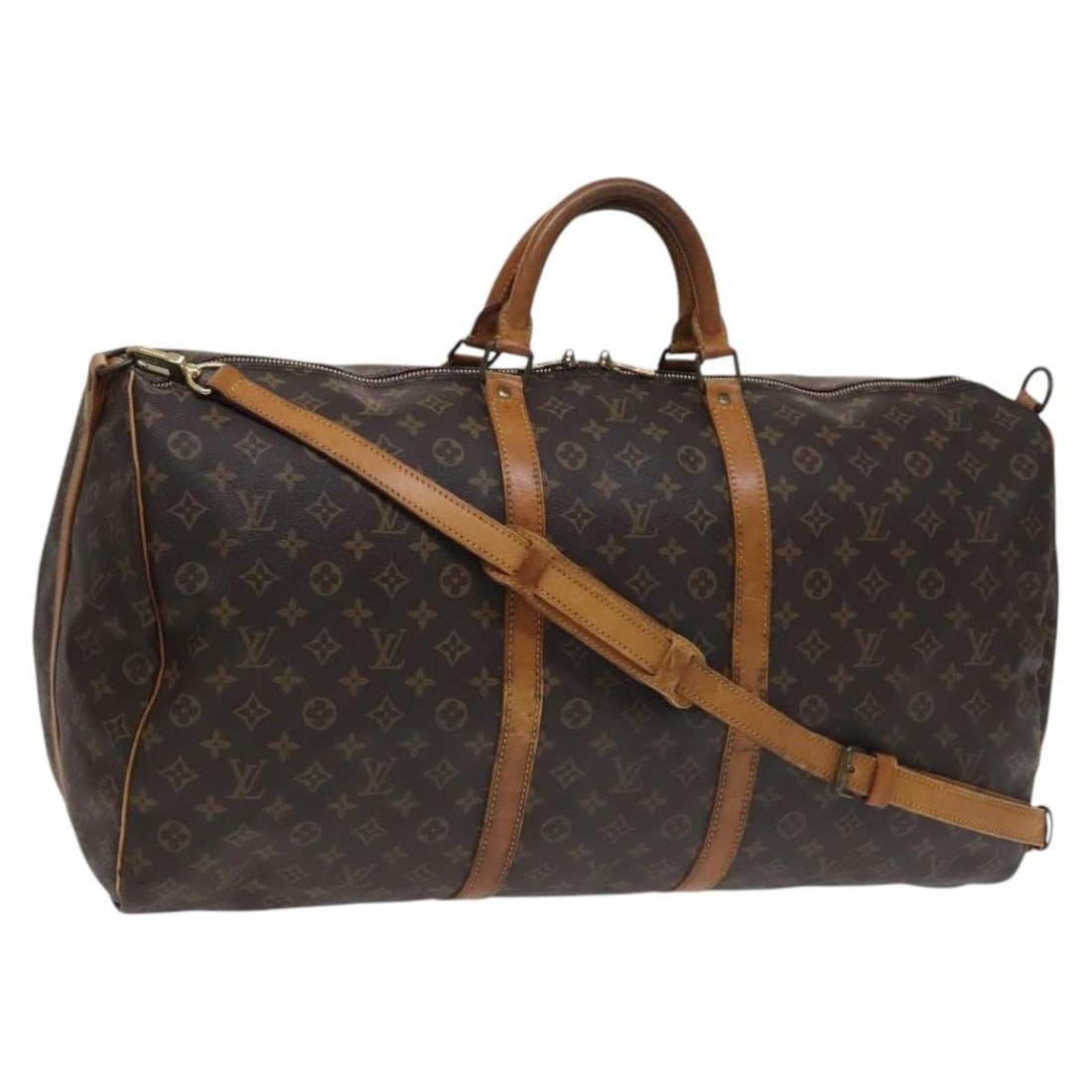 LOUIS VUITTON Monogram Keepall Bandouliere 60 Boston Bag M41412 Auth France: LOUIS VUITTON Monogram Keepall Bandouliere 60 Boston Bag M41412 Auth France Introducing the iconic LOUIS VUITTON Monogram Keepall Bandouliere 60 Boston Bag, a perfect blend of luxury and functionality