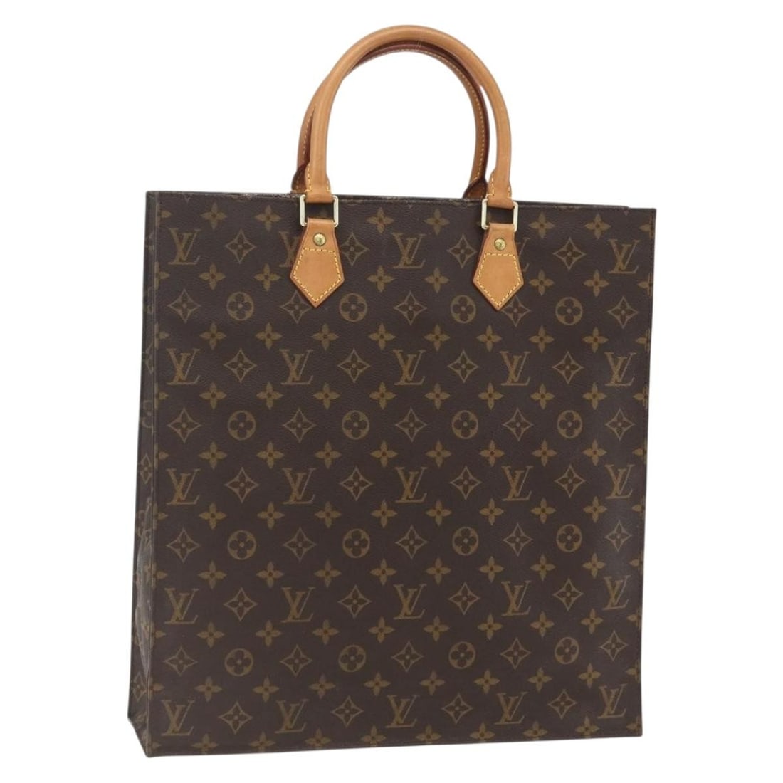 Louis Vuitton Monogram Canvas Sac Plat Handbag M51140 Authentic: Louis Vuitton Monogram Canvas Sac Plat Handbag M51140 Authentic Louis Vuitton Monogram Sac Plat handbag crafted from monogram canvas featuring a spacious rectangular shape. The bag shows heavy signs o