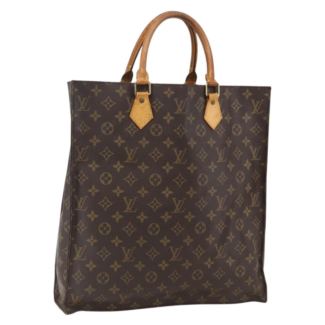 Monogram Canvas Sac Plat Tote M51140 by Louis Vuitton France: Monogram Canvas Sac Plat Tote M51140 by Louis Vuitton France This Louis Vuitton Monogram Sac Plat handbag features the signature monogram canvas exterior with a classic brown monogram color. The bag i