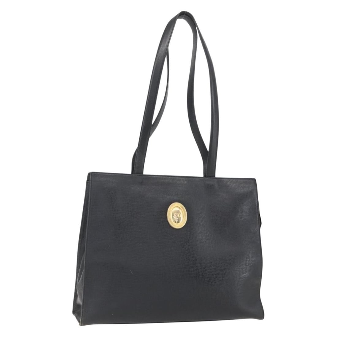 Christian Dior Black Leather Hand Bag Gold Accents Auth 151795: Christian Dior Black Leather Hand Bag Gold Accents Auth 151795 This Christian Dior handbag is a stylish accessory crafted from high-quality leather, featuring a striking black and gold color combinati