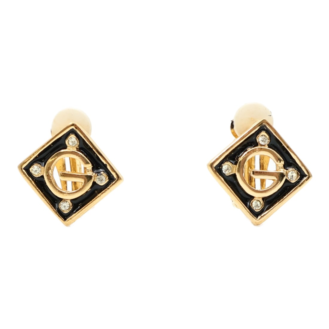 Black and Gold Metal Earrings by GIVENCHY: Black and Gold Metal Earrings by GIVENCHY These Givenchy earrings feature a striking black and gold color combination. Crafted from metal and designed without any stones, they offer a stylish and vers