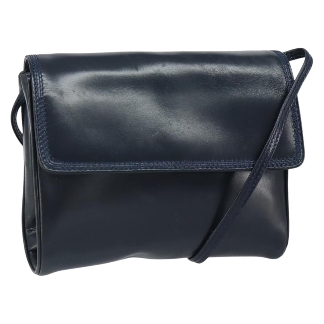 LOEWE Navy Leather Shoulder Bag with Gold Hardware BS32826: LOEWE Navy Leather Shoulder Bag with Gold Hardware BS32826 This LOEWE shoulder bag is crafted from navy leather with gold-tone hardware, made in Spain. The compact design features a shoulder strap wit