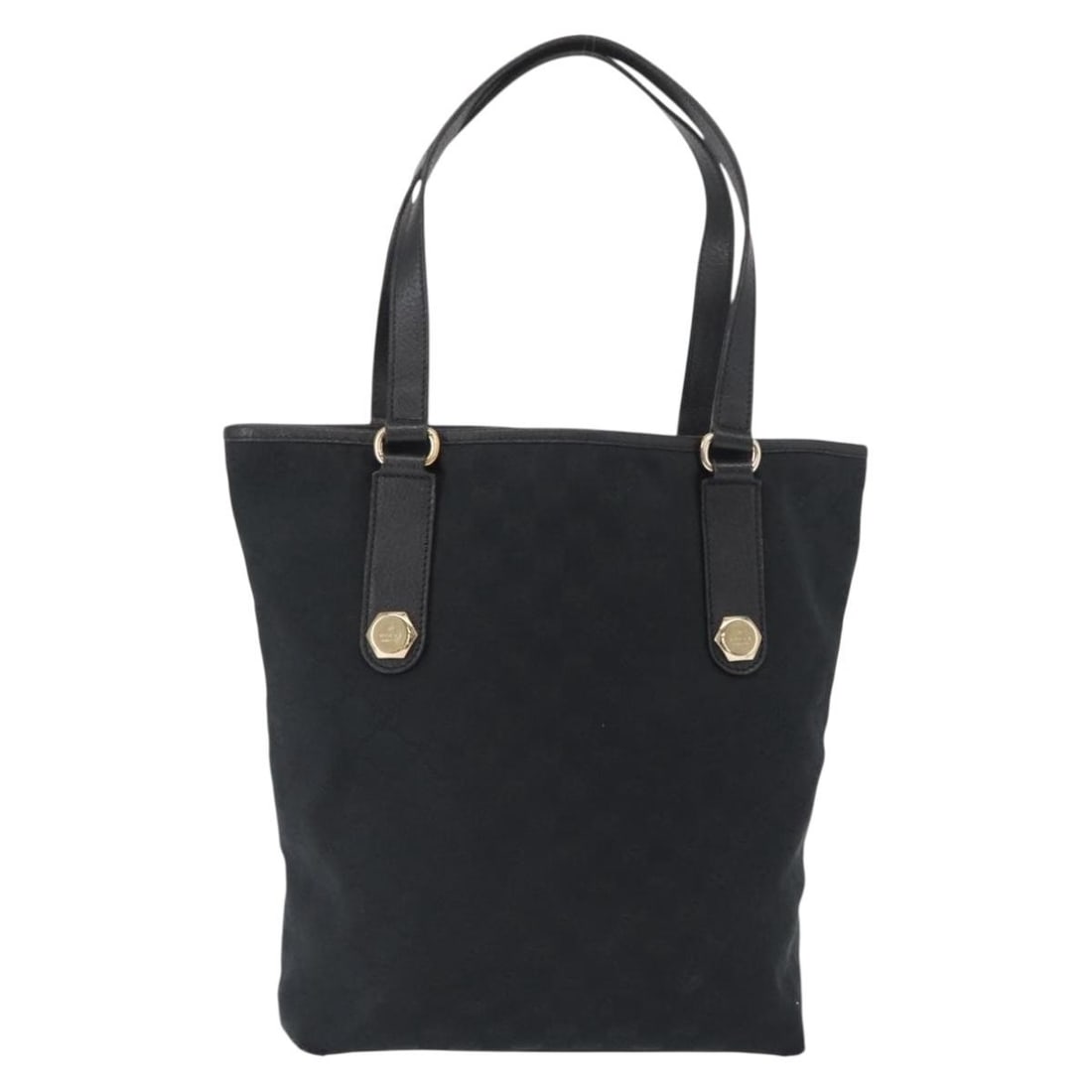 GUCCI GG Canvas Tote Bag Black Gold 153009 Italy Authentic (1 of 18)