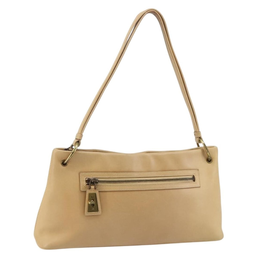 GUCCI 90699 Beige Gold Leather Shoulder Bag Italy Auth (1 of 18)