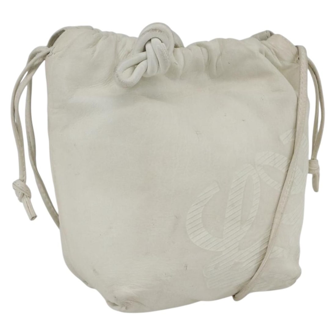 White and Gold Loewe Anagram Leather Shoulder Bag (1 of 18)