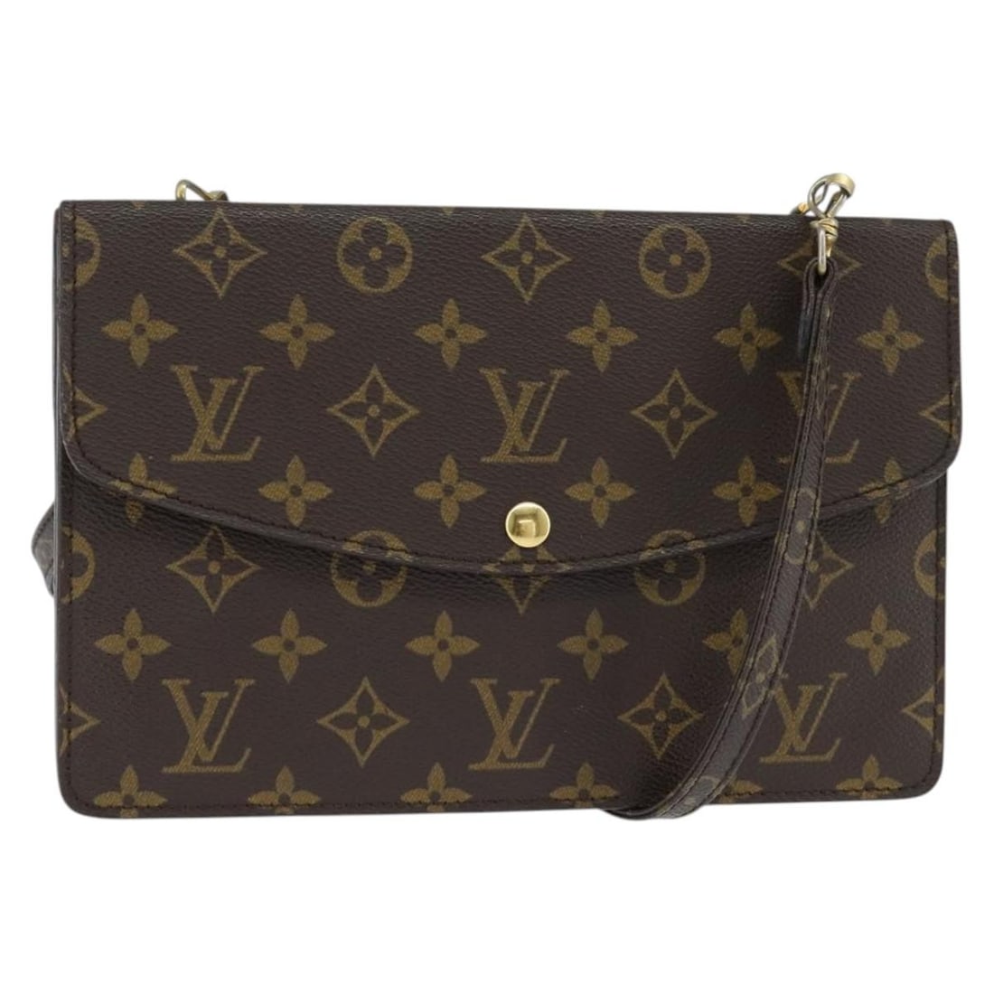 LOUIS VUITTON Monogram Double Rabat Shoulder Bag M51815 Auth France (1 of 18)