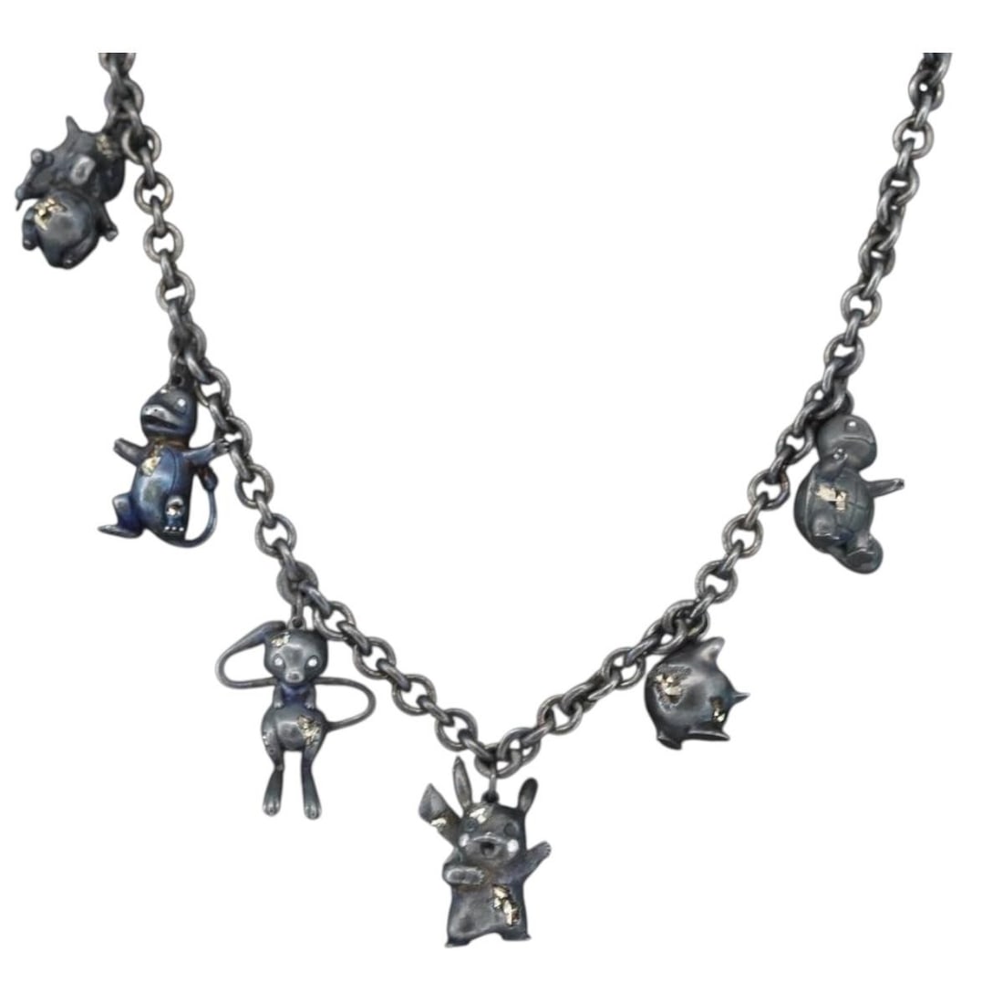 Pokemon Station Necklace by Arsham Studios and Tiffany & Co. in Ag925 Silver: Pokemon Station Necklace by Arsham Studios and Tiffany & Co. in Ag925 Silver This is a Tiffany & Co. collaboration necklace created in partnership with Arsham Studios and Pokemon. Featuring a sleek bl