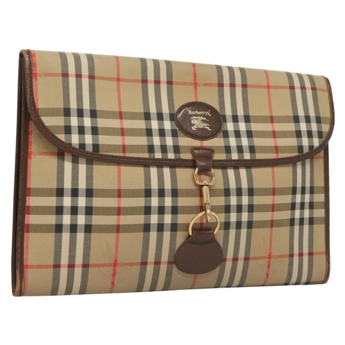 Burberrys Nova Check Beige Gold Canvas Clutch Bag BA3988 Authentic: Burberrys Nova Check Beige Gold Canvas Clutch Bag BA3988 Authentic Elevate your style with this Burberrys Nova Check Document Case Clutch Bag. Crafted from durable canvas, this chic beige and gold clu