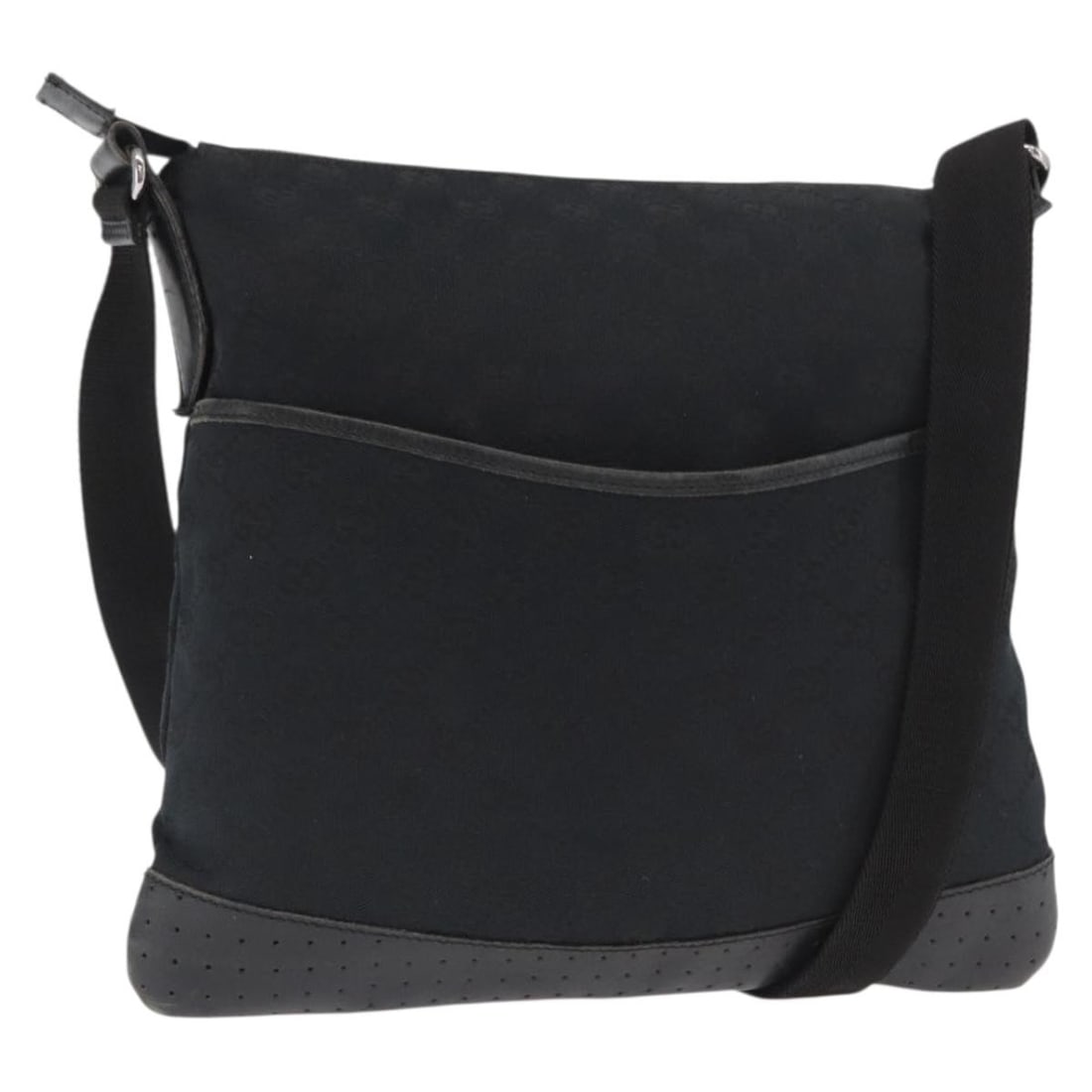 Gucci Black GG Canvas 145857 Shoulder Bag Silver Tone Hardware (1 of 18)