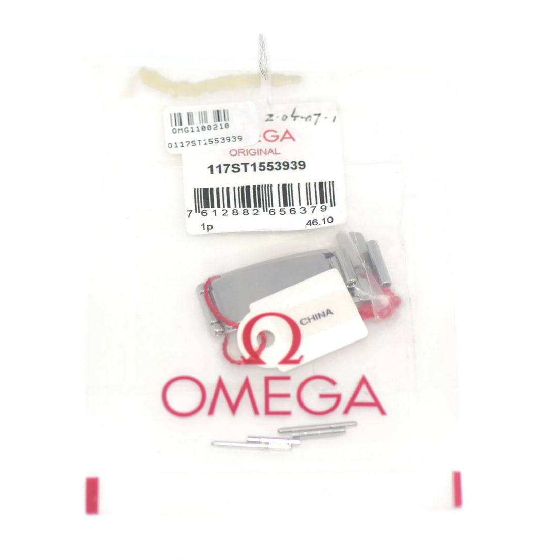 Authentic Omega Stainless Steel Buckle for Model 1553 939: Authentic Omega Stainless Steel Buckle for Model 1553 939 This authentic Omega stainless steel buckle is designed for wristwatch bands, specifically compatible with model 1553 939. Crafted from high-q