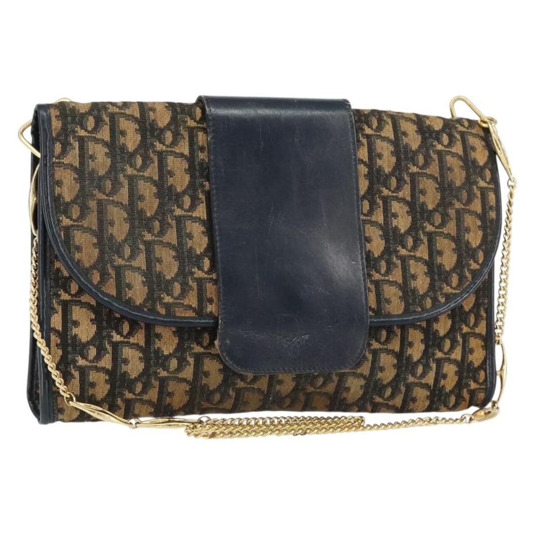 Christian Dior Trotter Canvas Navy Gold Shoulder Bag Authentic: Christian Dior Trotter Canvas Navy Gold Shoulder Bag Authentic This stunning Christian Dior Trotter Canvas Shoulder Bag features a sophisticated navy and gold color scheme, crafted from durable Trotte