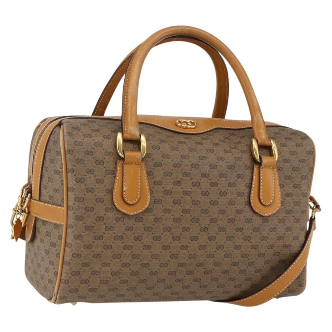 Beige Micro GG Supreme PVC Leather Shoulder Handbag with Strap by Gucci: Beige Micro GG Supreme PVC Leather Shoulder Handbag with Strap by Gucci This is an authentic GUCCI Micro GG Supreme Hand Bag crafted from beige and gold PVC leather with Micro Small GG canvas detailin