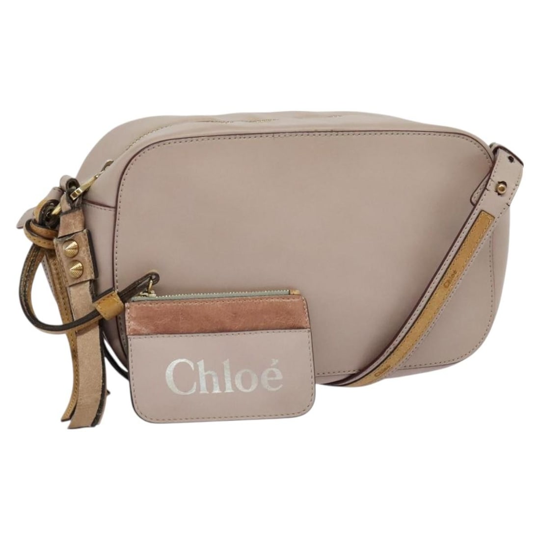 Chloe Pink and Gold Leather Shoulder Bag with Pouch MR1456 (1 of 18)