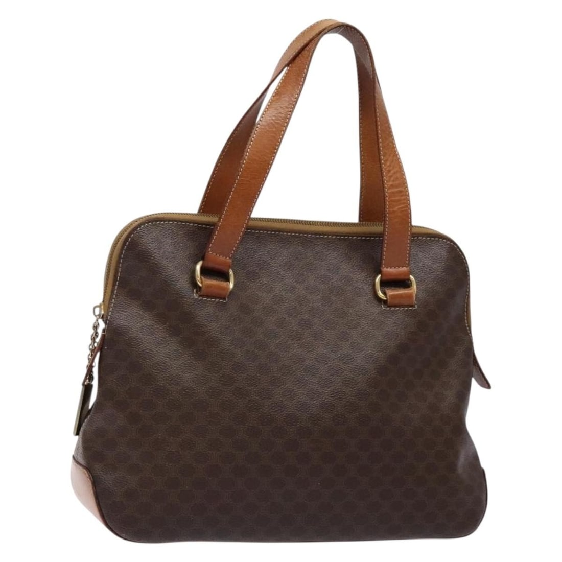 CELINE Brown Gold PVC Leather Macadam Hand Bag Made in Italy (1 of 18)