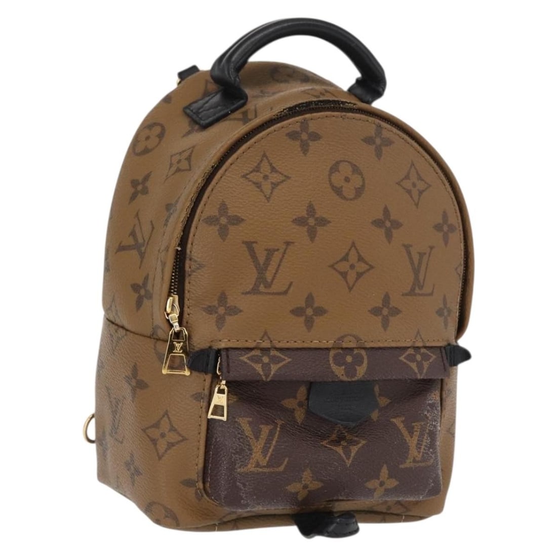 Louis Vuitton Palm Springs Mini Backpack Monogram Reverse Canvas M44872: Louis Vuitton Palm Springs Mini Backpack Monogram Reverse Canvas M44872 This is a Louis Vuitton Palm Springs Mini Backpack in Monogram Reverse Canvas, model M44872. The backpack is heavily used and sh
