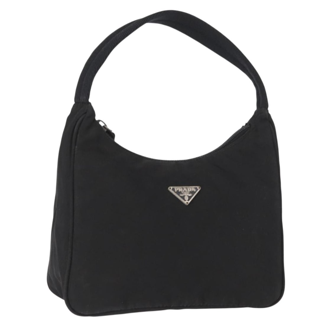 PRADA Black Nylon Hand Pouch Made in Italy Auth 159724: PRADA Black Nylon Hand Pouch Made in Italy Auth 159724 This PRADA Hand Pouch is a stylish accessory crafted from durable nylon in a classic black color. With approximate dimensions of 8.3 inches in le