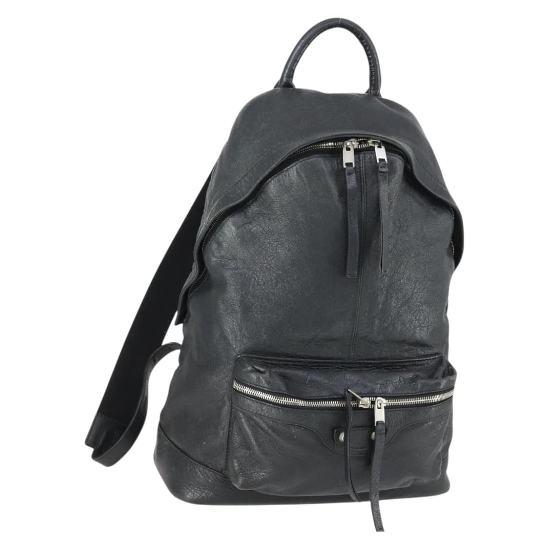 Gray Leather Balenciaga 435315 Backpack with Silver Accents (1 of 18)