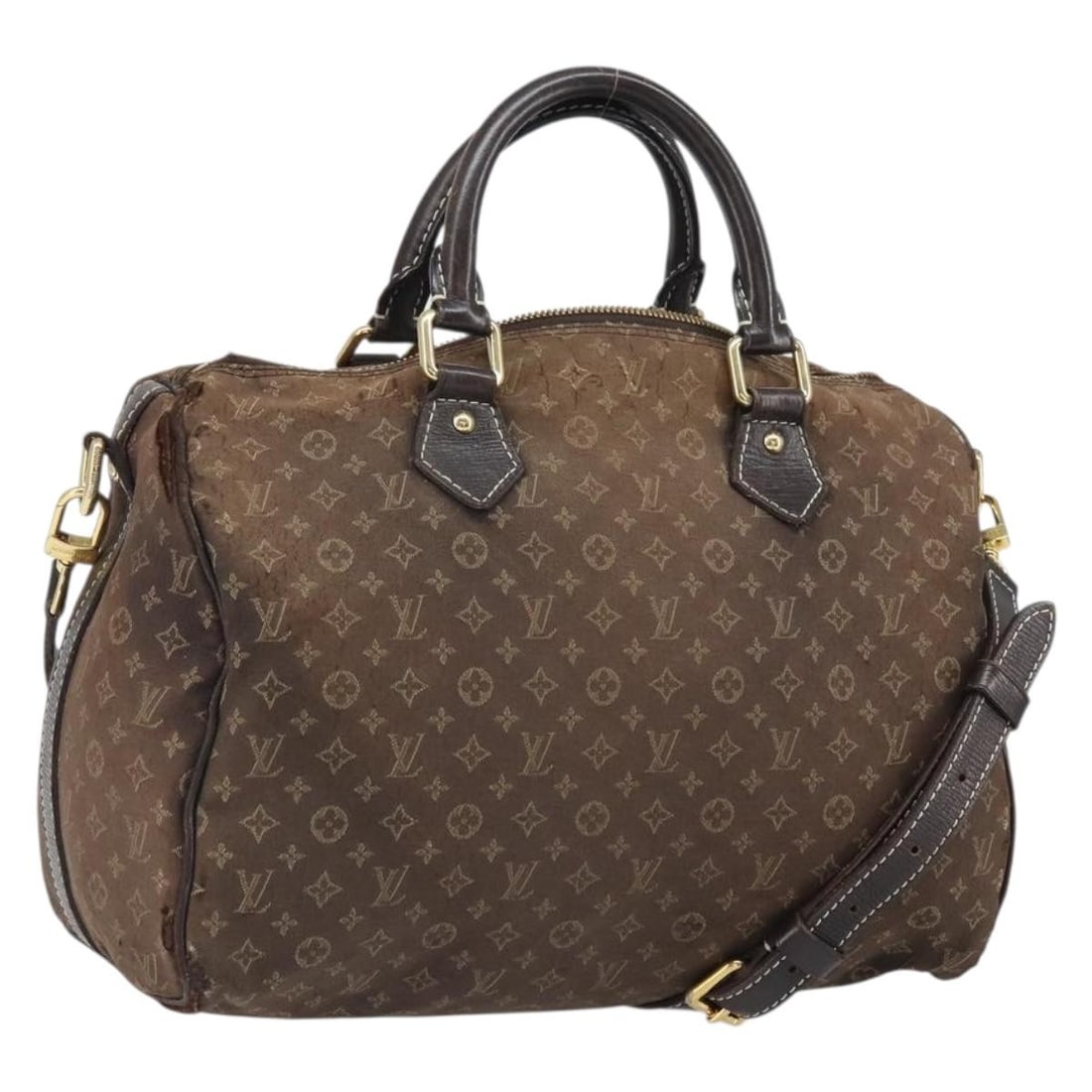 Louis Vuitton Brown Mini Lin Canvas Speedy Bandouliere 30 Handbag M95224 (1 of 18)
