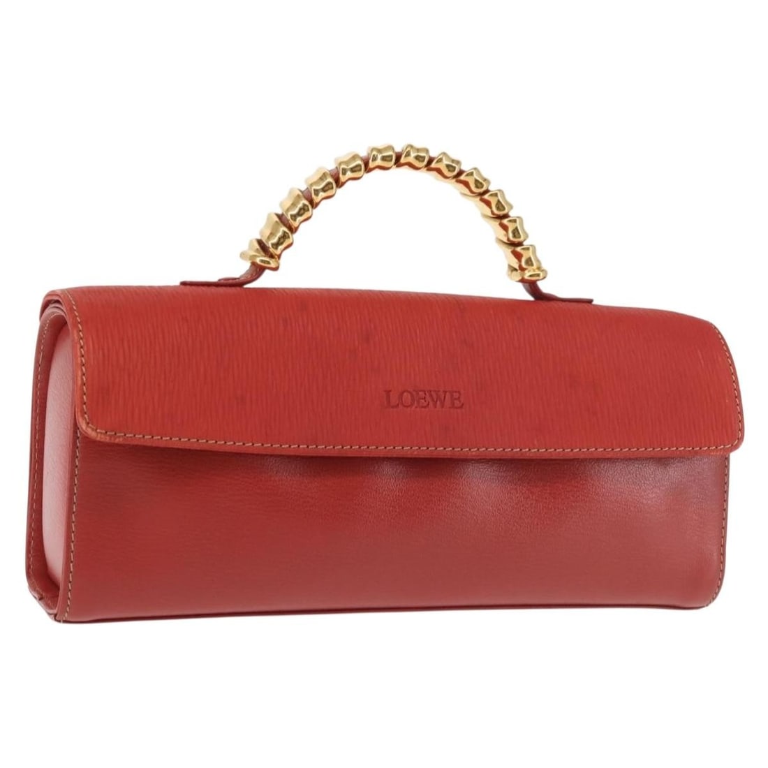LOEWE Velazquez Hand Bag Leather Red Gold Auth BA6367 Spain: LOEWE Velazquez Hand Bag Leather Red Gold Auth BA6367 Spain This LOEWE Velazquez Hand Bag features a striking red and gold color scheme, crafted from high-quality leather. Designed for both style and