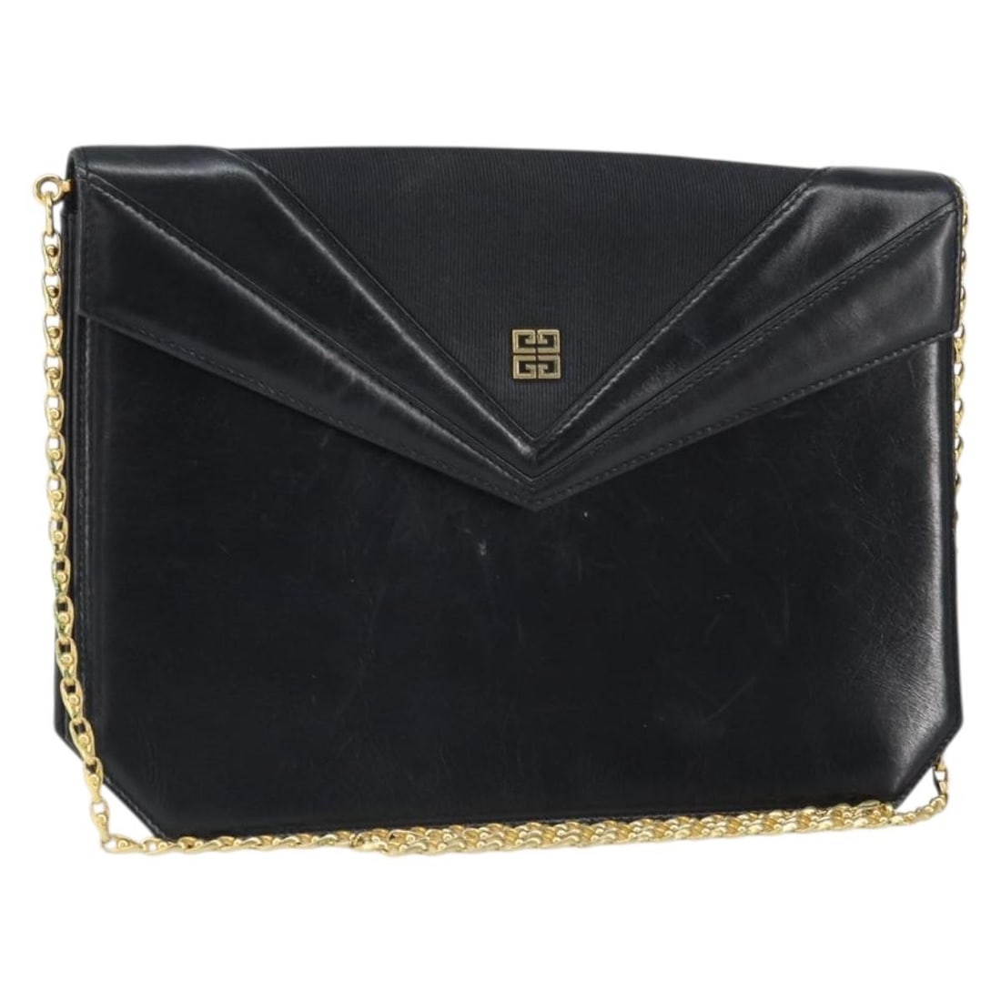 Givenchy Black Leather Shoulder Purse with Gold Chain Strap (1 of 18)