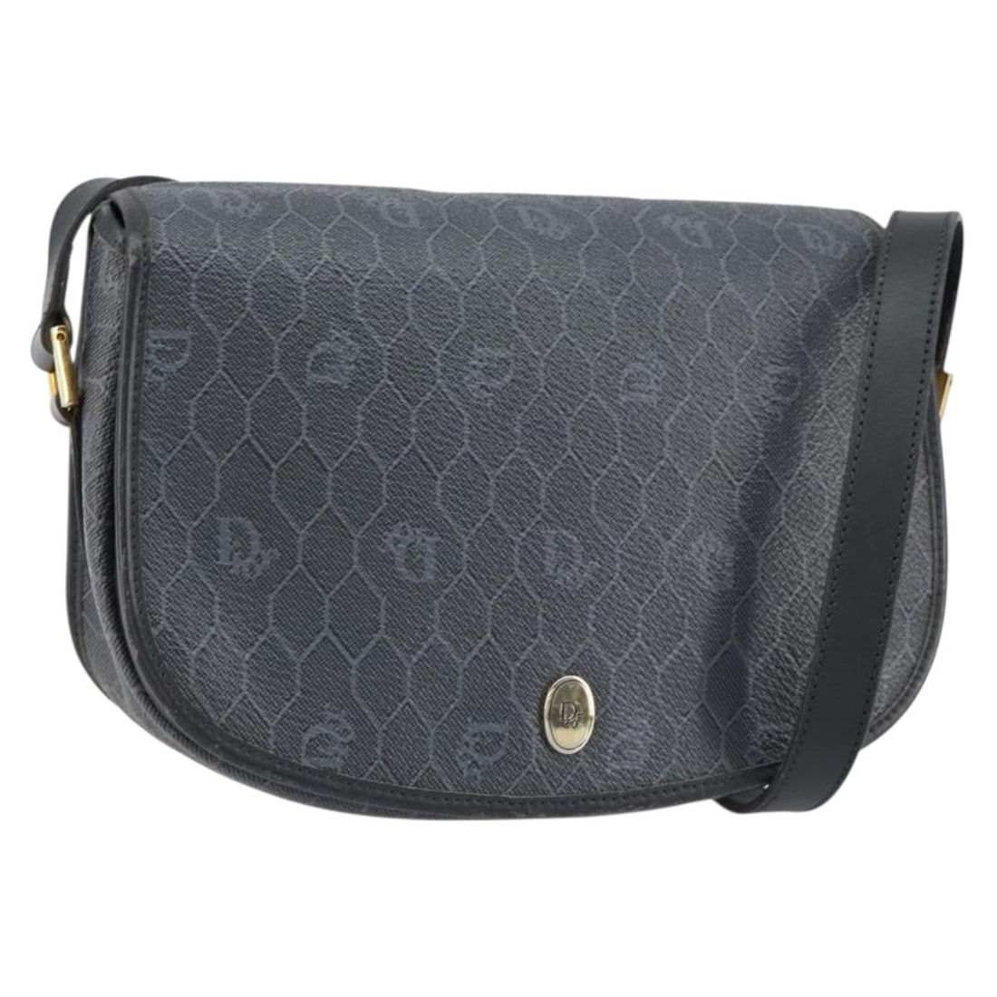 Christian Dior Black Gold Honeycomb Canvas Shoulder Bag PVC Auth: Christian Dior Black Gold Honeycomb Canvas Shoulder Bag PVC Auth Elevate your accessory collection with this authentic Christian Dior Honeycomb Canvas Shoulder Bag. Made in France, this stylish bag fe