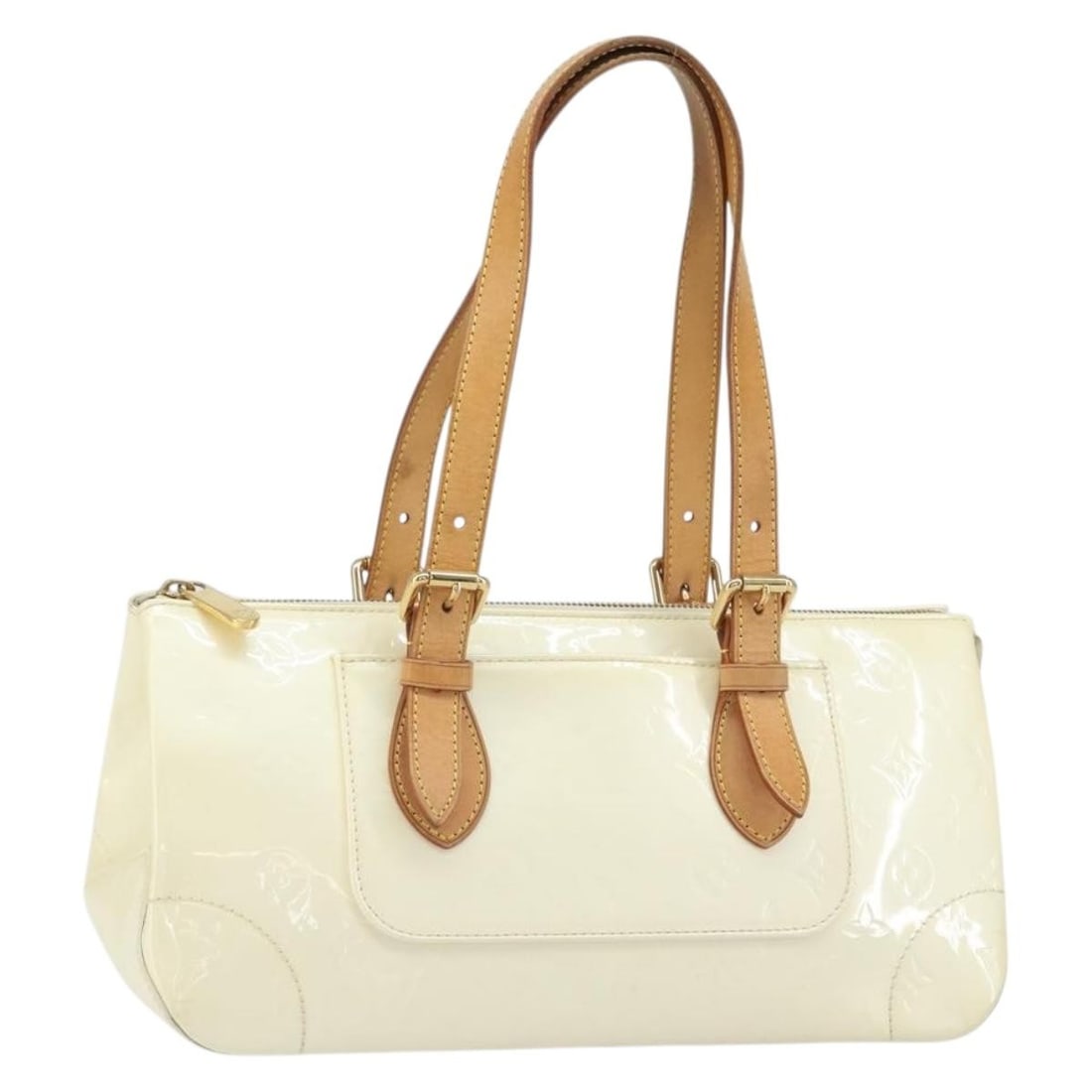 Louis Vuitton Rosewood Avenue Perle Patent Leather Handbag M93508: Louis Vuitton Rosewood Avenue Perle Patent Leather Handbag M93508 This is a Louis Vuitton Monogram Vernis Rosewood Avenue handbag in Perle, crafted from patent leather. The bag is made in France and f