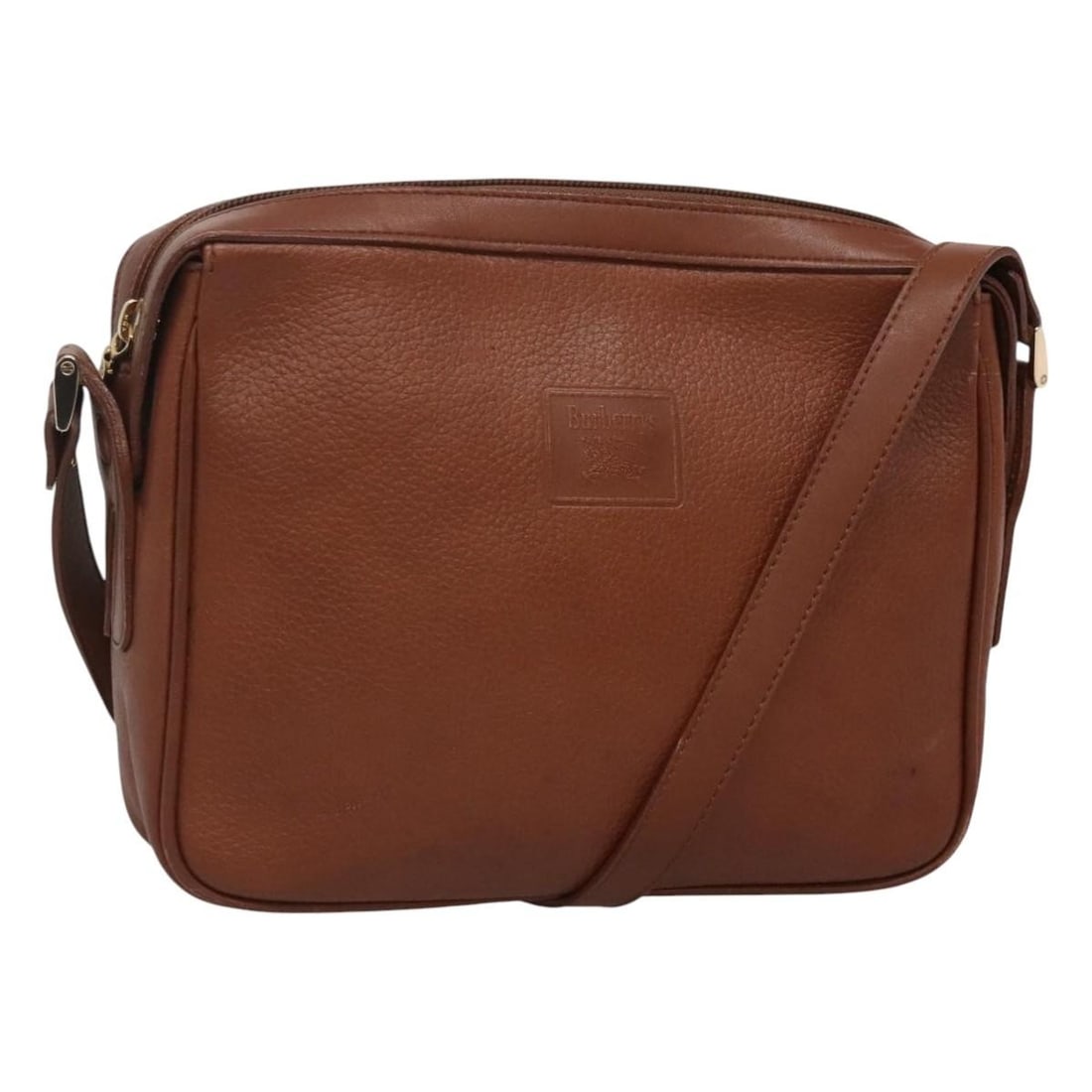 Burberrys Brown Gold Leather Shoulder Bag with Strap: Burberrys Brown Gold Leather Shoulder Bag with Strap This authentic Burberrys shoulder bag is a stylish accessory made from high-quality leather, featuring a sophisticated brown and gold color palette