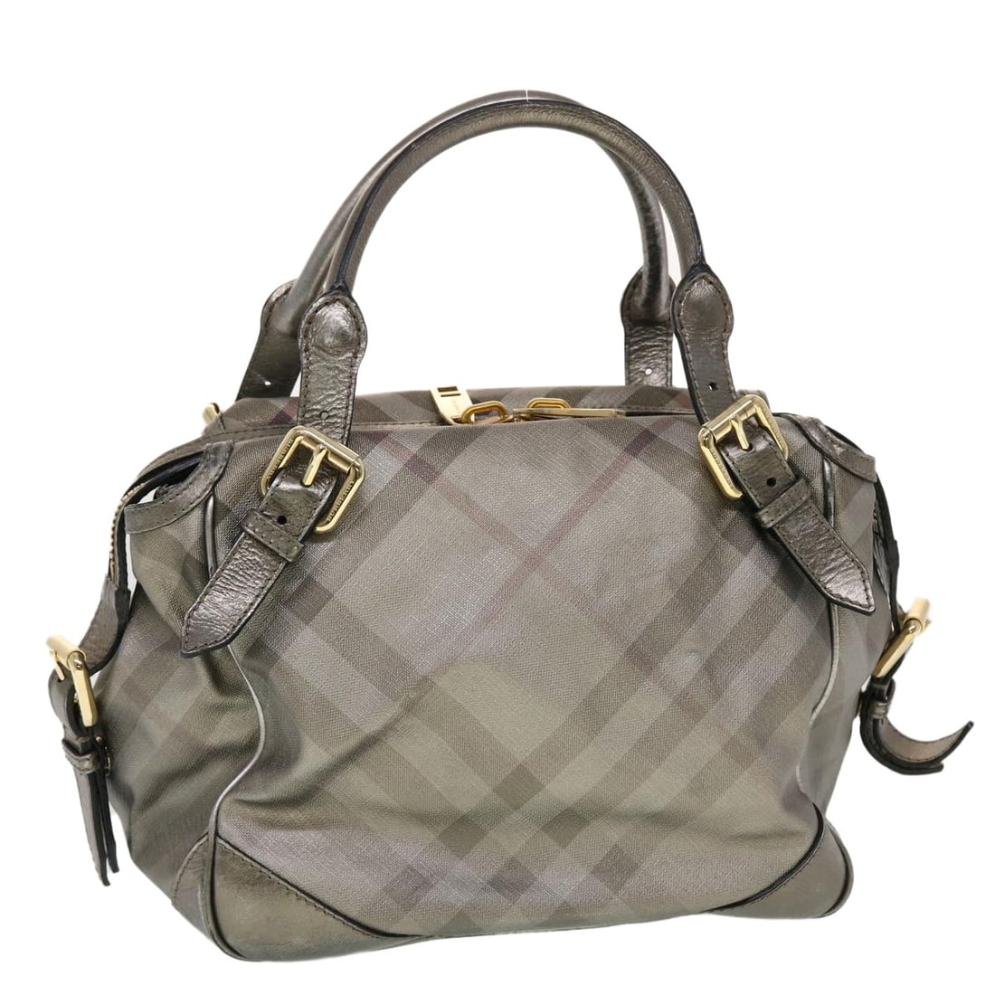 Burberry Nova Check Silver Leather Shoulder Bag Auth Italy: Burberry Nova Check Silver Leather Shoulder Bag Auth Italy This BURBERRY Nova Check Shoulder Bag showcases a stylish silver leather exterior, perfect for elevating your accessory collection. With appr