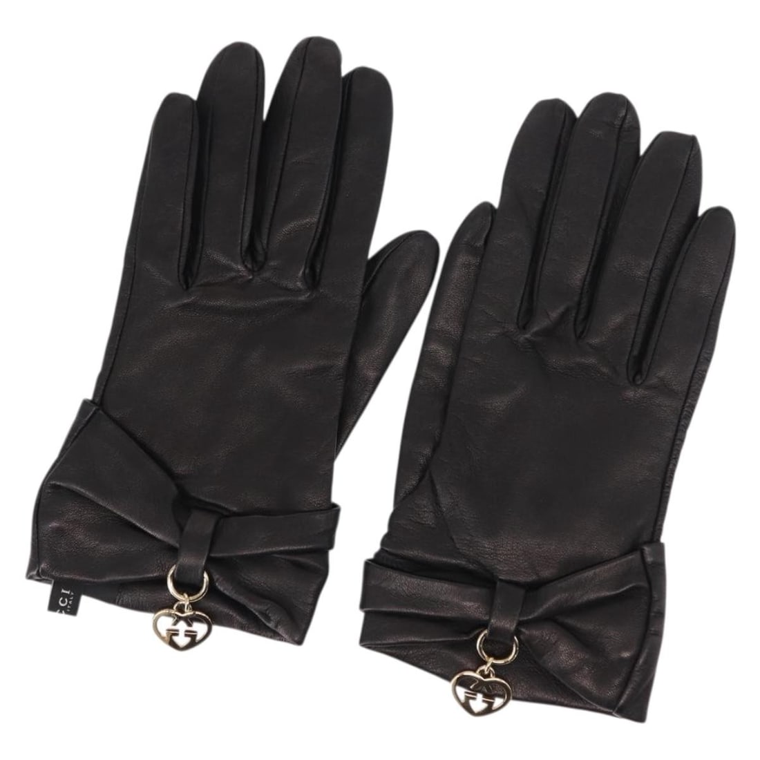 GUCCI Black Leather Gloves BA7287V Made in Italy (1 of 10)