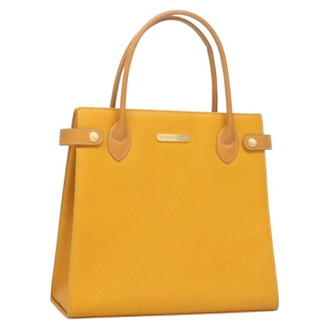 BURBERRY Yellow Gold Leather Hand Bag Auth BA3158: BURBERRY Yellow Gold Leather Hand Bag Auth BA3158 This elegant BURBERRY hand bag is crafted from high-quality leather in a striking yellow and gold color combination. The bag features a spacious inter