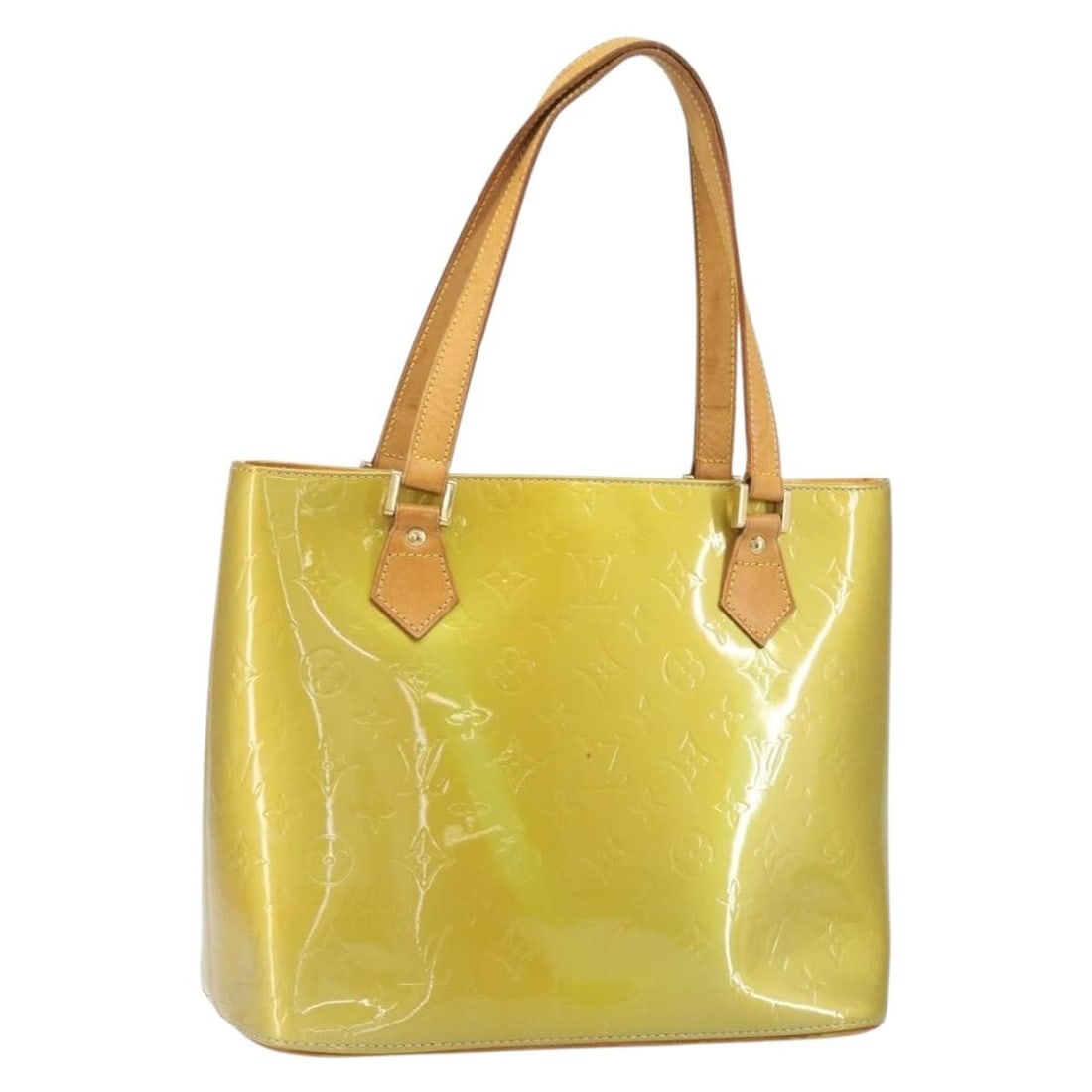 Louis Vuitton Houston Monogram Vernis Patent Leather Gris M91053 Handbag: Louis Vuitton Houston Monogram Vernis Patent Leather Gris M91053 Handbag This is a Louis Vuitton Monogram Vernis Houston handbag in Gris, crafted from patent leather. The bag features a structured des