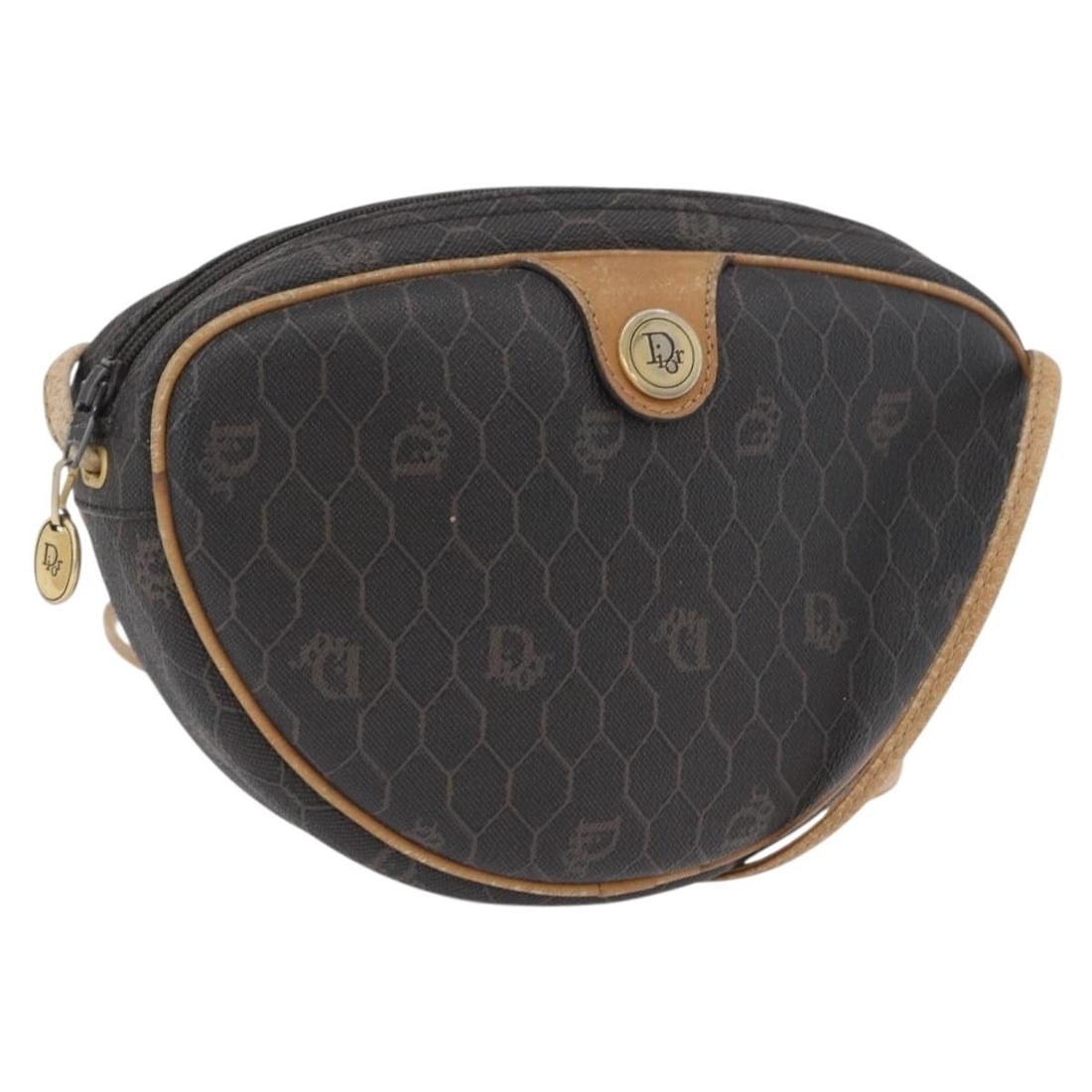 Black Honeycomb Canvas Christian Dior PVC Shoulder Bag Gold Accent: Black Honeycomb Canvas Christian Dior PVC Shoulder Bag Gold Accent This Christian Dior shoulder bag features the iconic honeycomb canvas design with black and gold PVC leather exterior. The bag includ