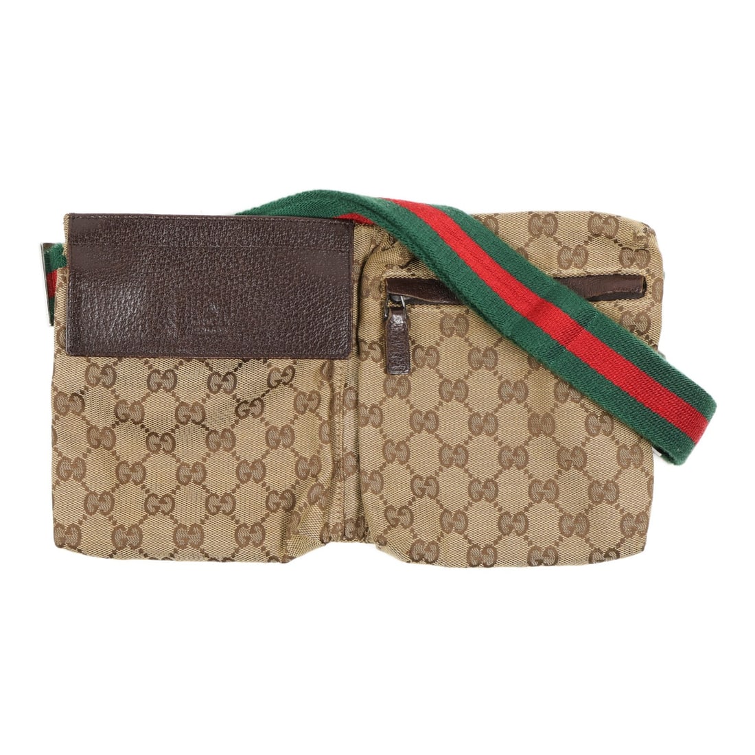 GUCCI GG Canvas Waist Bag 28566 Brown Italy (1 of 18)