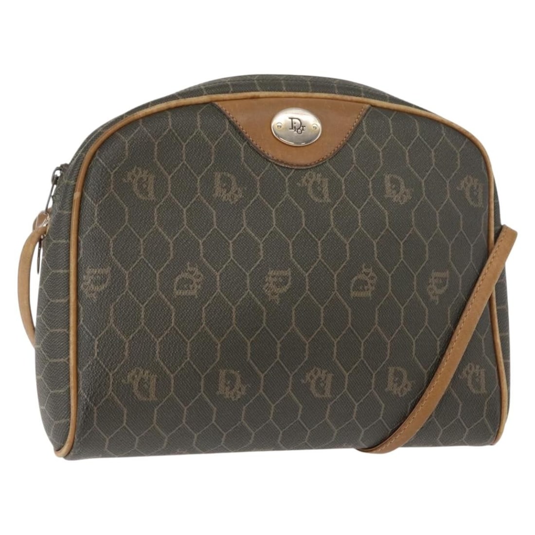 Christian Dior Honeycomb PVC Shoulder Bag Gray Gold Made in France: Christian Dior Honeycomb PVC Shoulder Bag Gray Gold Made in France This authentic Christian Dior Honeycomb Canvas Shoulder Bag combines elegance and practicality in a stylish accessory. Crafted in Fra