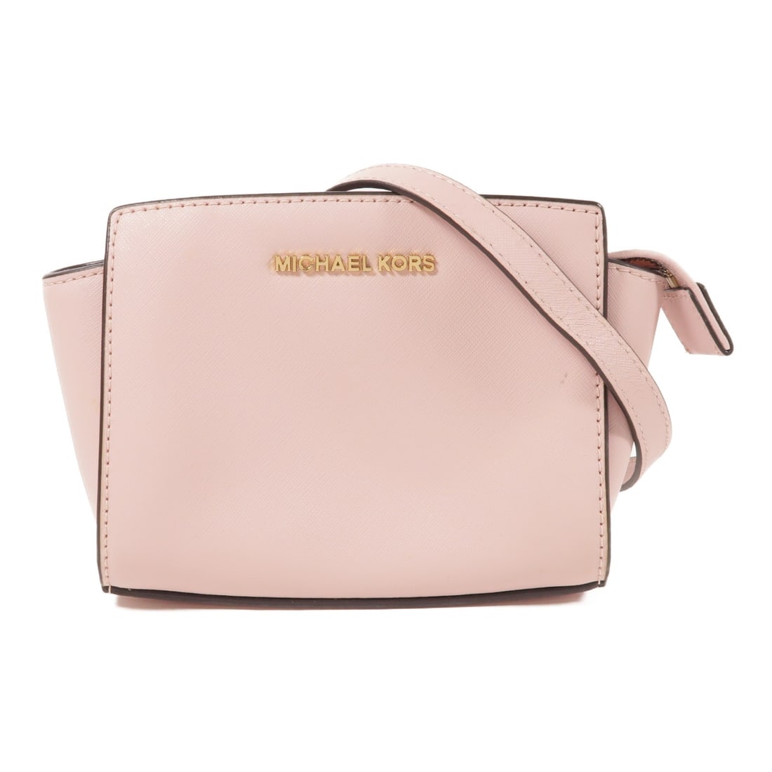 Michael Kors Selma Mini Shoulder Bag Pink PVC Canvas GHW: Michael Kors Selma Mini Shoulder Bag Pink PVC Canvas GHW Introducing the Michael Kors Selma Mini Shoulder Bag, a stylish accessory crafted from durable PVC coated canvas in a vibrant pink hue. This sh