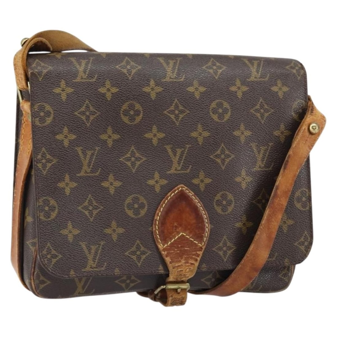 Louis Vuitton Cartouchiere GM Monogram Canvas Shoulder Bag M51252 France: Louis Vuitton Cartouchiere GM Monogram Canvas Shoulder Bag M51252 France This is a Louis Vuitton Monogram Cartouchiere GM shoulder bag, crafted from signature monogram canvas. The bag features an adju