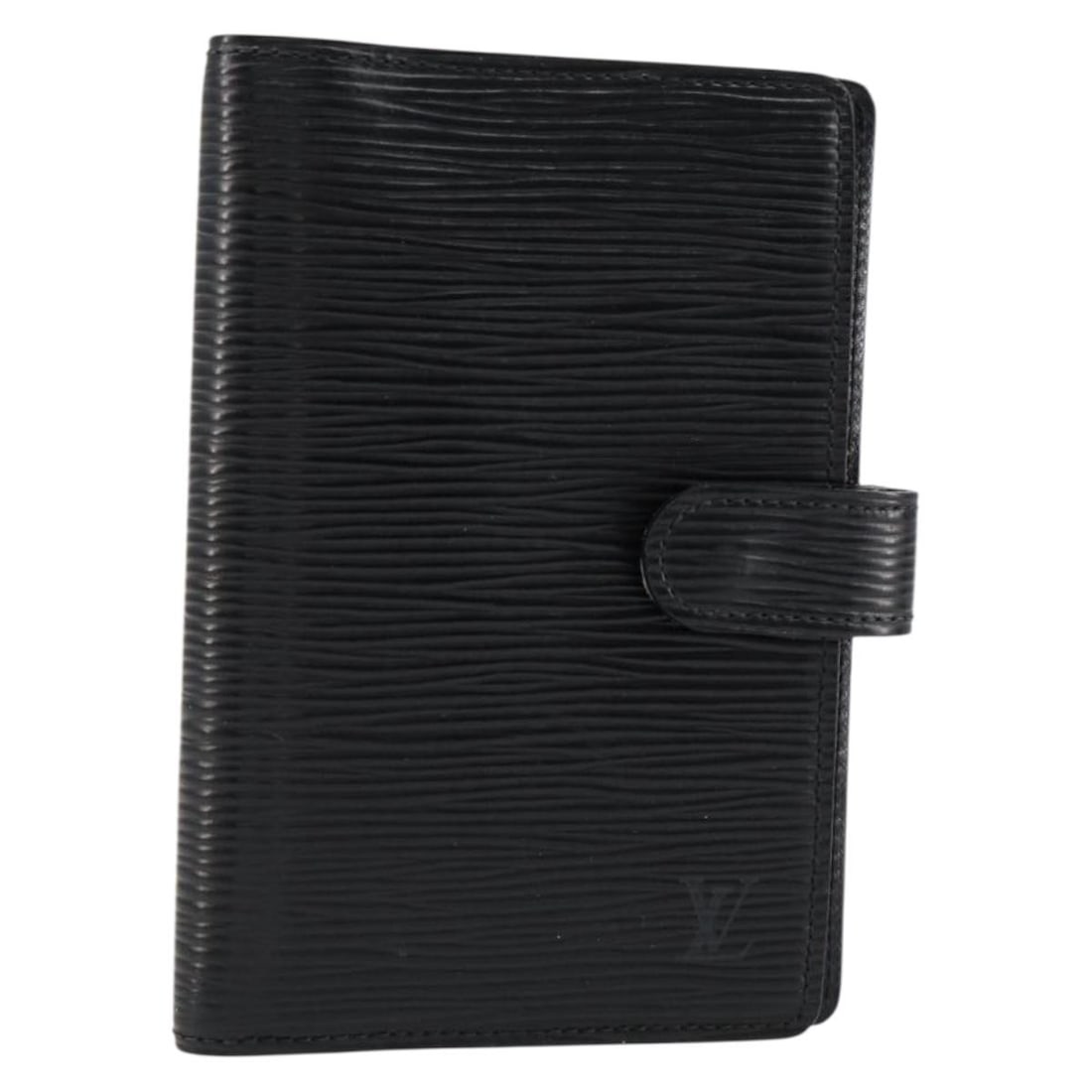 LOUIS VUITTON Epi Leather Black Agenda PM Cover R20052 Authentic: LOUIS VUITTON Epi Leather Black Agenda PM Cover R20052 Authentic Elevate your organization with this authentic Louis Vuitton Epi Agenda PM Day Planner Cover in classic black. Crafted from durable Epi