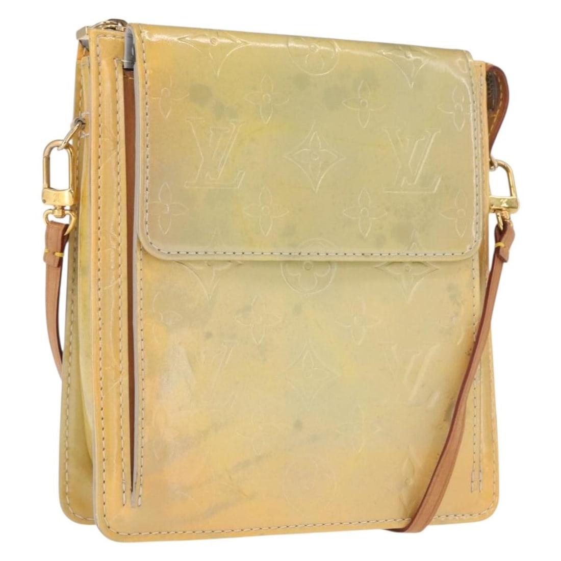 Louis Vuitton Monogram Vernis Motto Gris Patent Leather Accessory Pouch M91030: Louis Vuitton Monogram Vernis Motto Gris Patent Leather Accessory Pouch M91030 This Louis Vuitton Monogram Vernis Motto accessory pouch in Gris features a patent leather exterior and includes a should